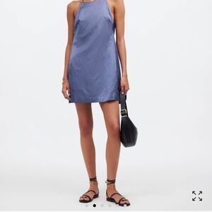 Madewell Gray and Blue Halter Sundress Worn Once